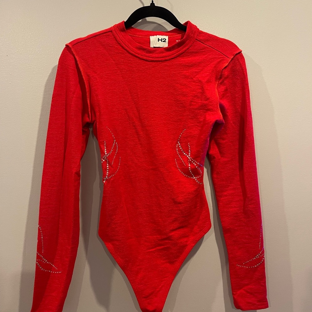 Heron Preston Red Long Sleeve Bodysuit